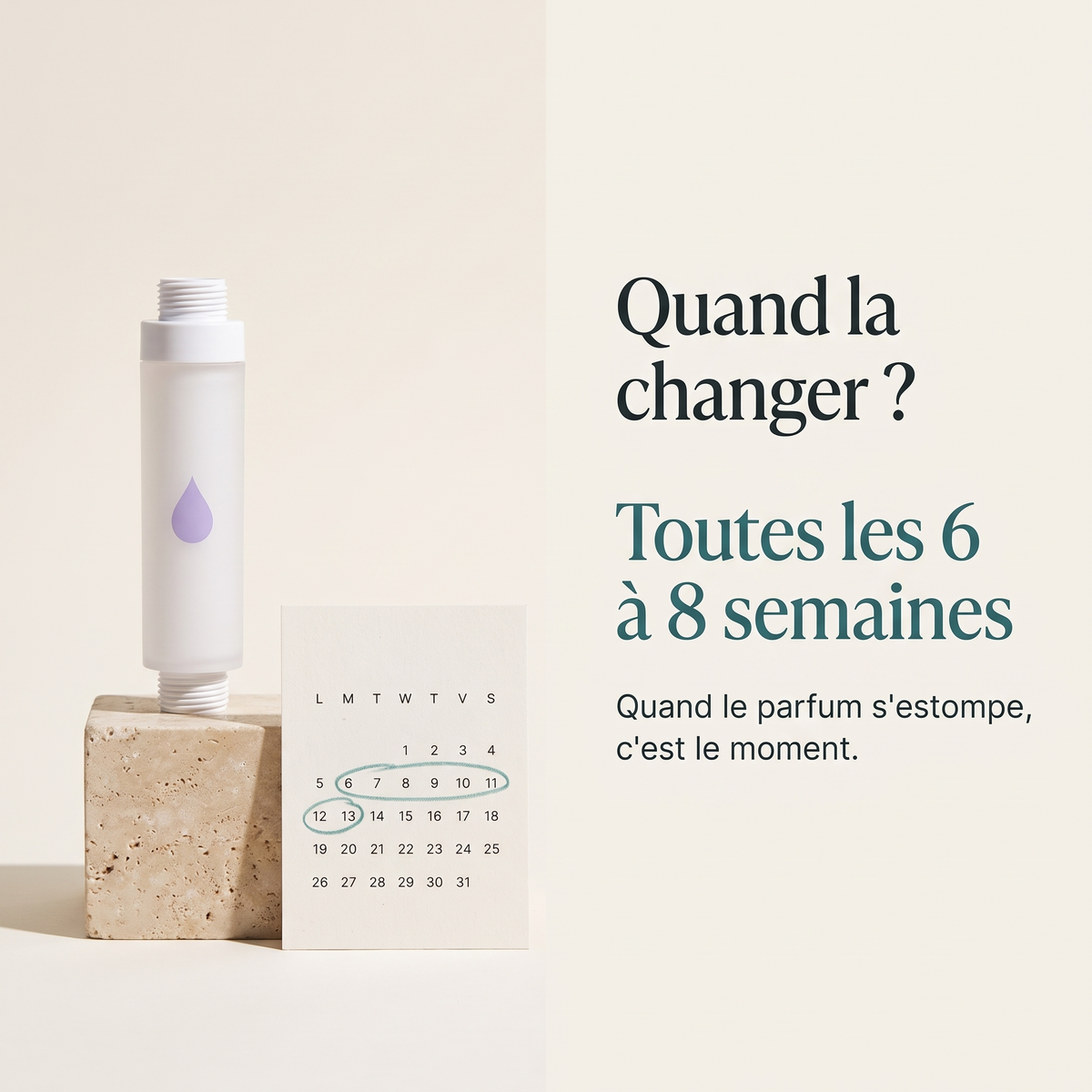 Quand changer la recharge : toutes les 6 à 8 semaines